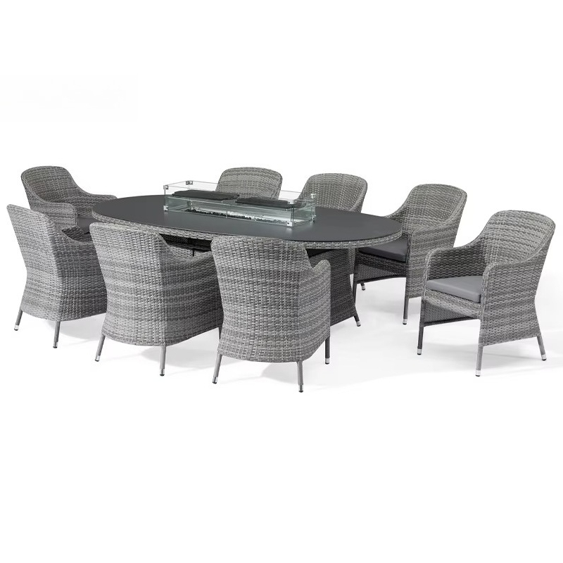 Outdoor Furniture Fire Pit Set - 야외 가구 화덕 라탄 위커 알루미늄