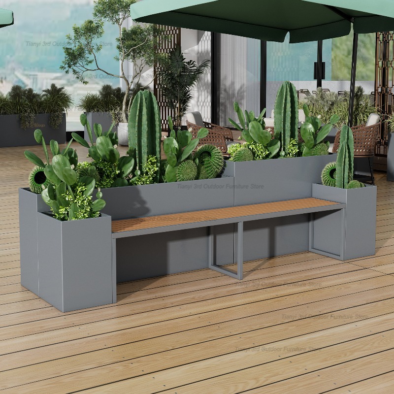 Outdoor Furniture Iron - 북유럽 스테인레스 스틸 화분 벤치 몰