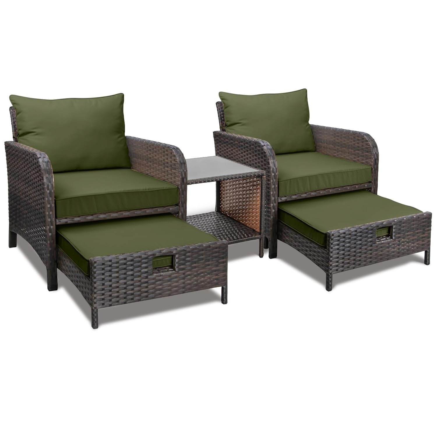 Outdoor Furniture Lounge Chair - 5피스 PE 라탄 파티오 세트 야외