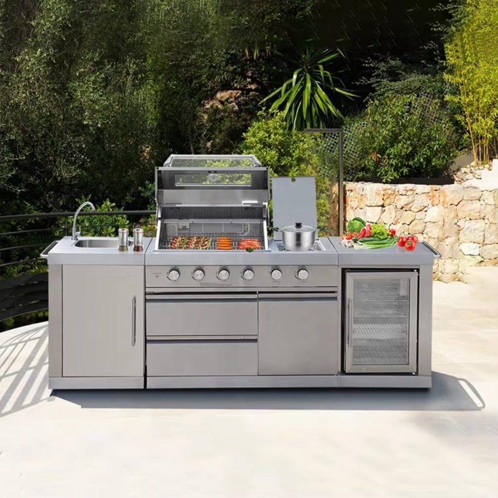 Outdoor Furniture Deals - 지붕이 있는 야외 주방, 내후성 바베큐