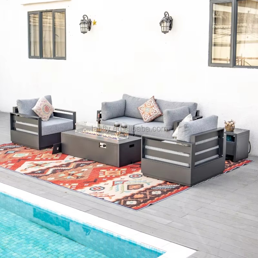 Outdoor Furniture Fire Pit Set - 빌라 호텔 야외 가구 세트 모던