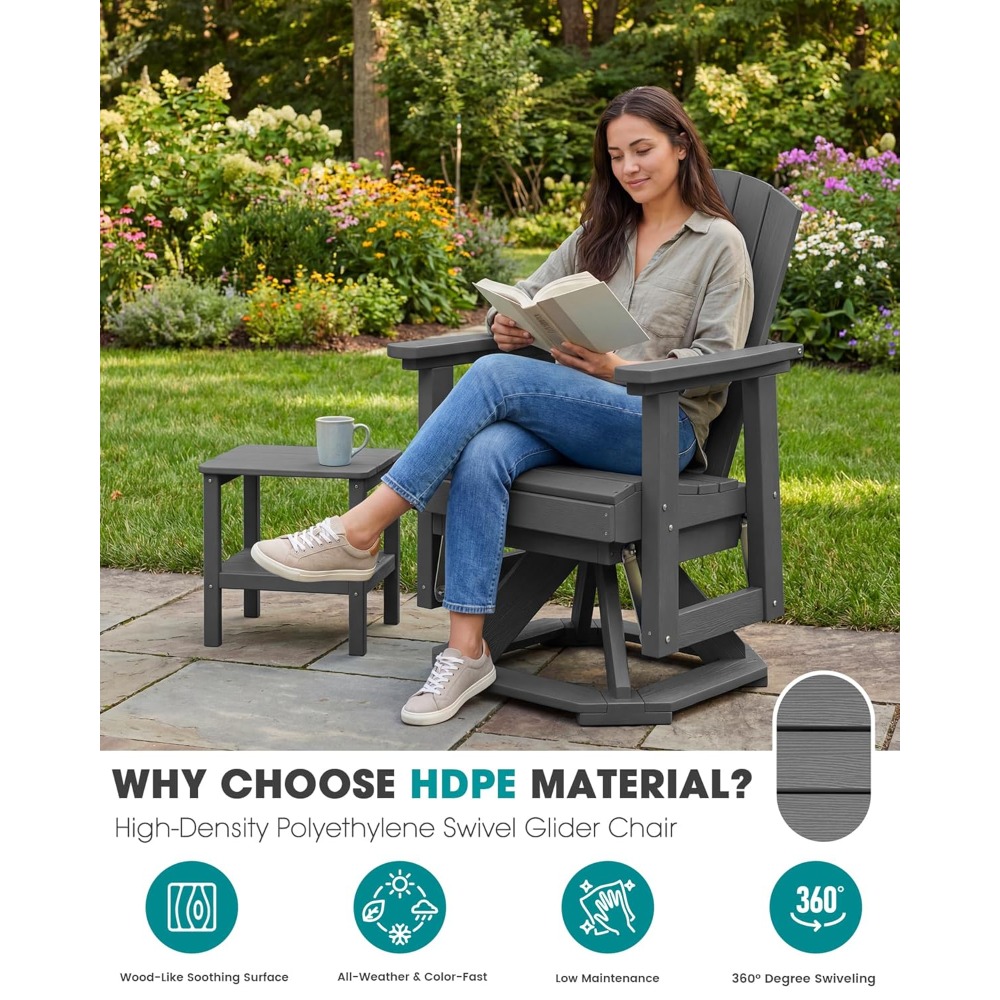 Outdoor Furniture Hdpe - 아디론닥 회전식 글라이더 의자, HDPE 야외