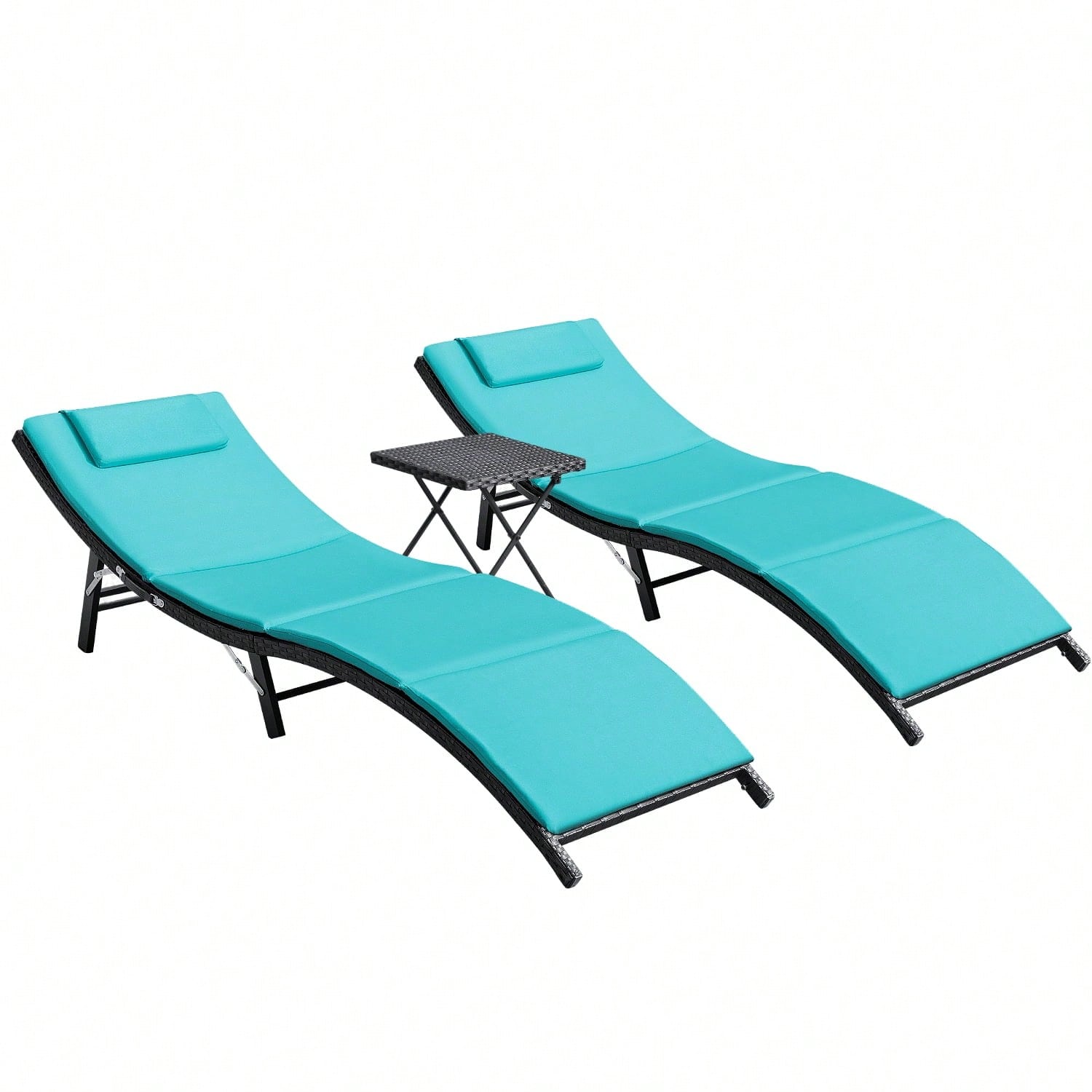 Outdoor Furniture Lounge Chair - 3피스 야외 파티오 라운지 의자 세트,