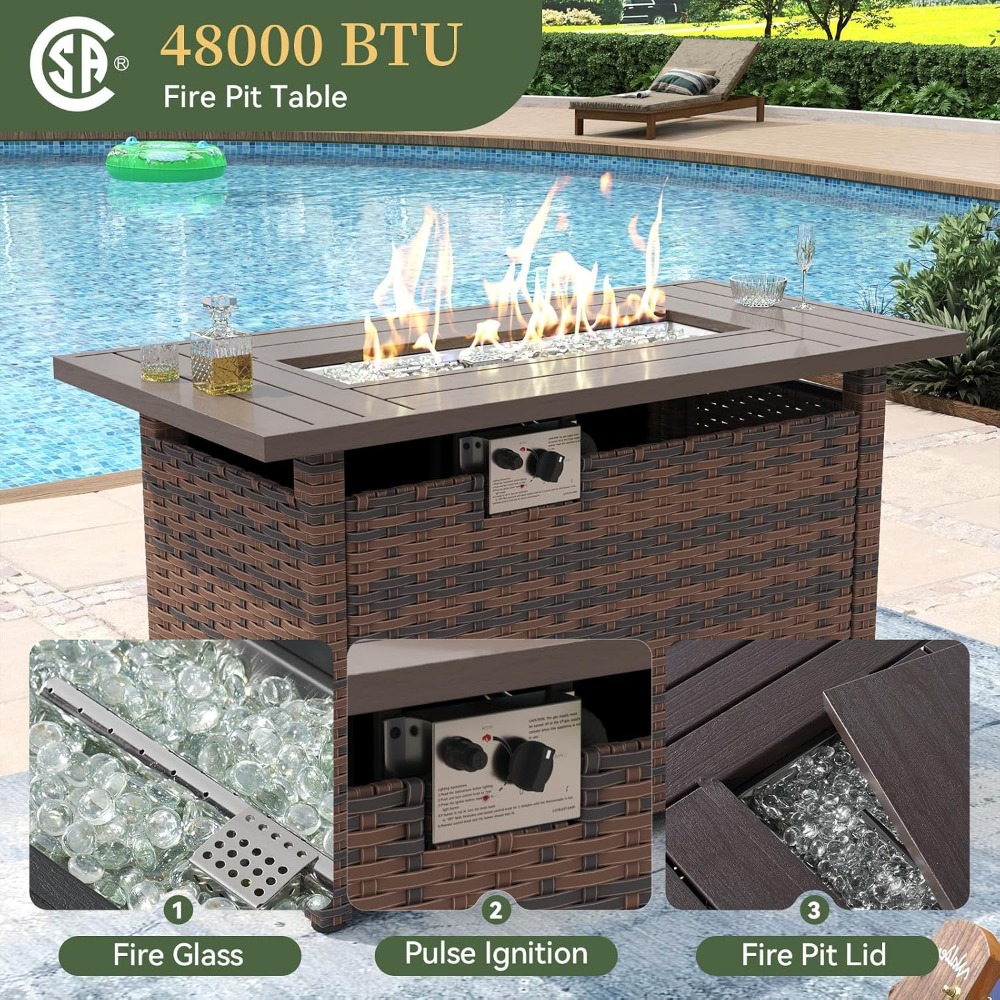 Outdoor Furniture Fire Pit Set - 독점 특가 야외 파티오 가구 세트