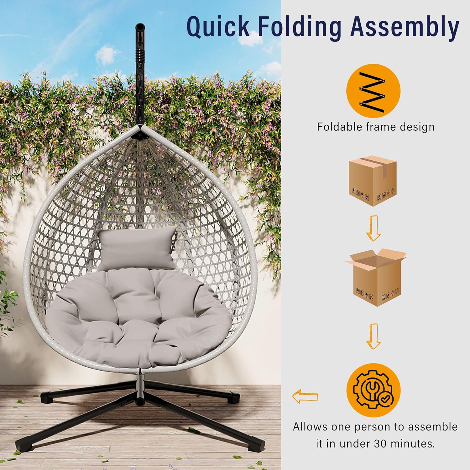 접이식 HDPE 라탄 행잉 에그 체어(스탠드 포함, 탈 - Outdoor Furniture Hdpe 리뷰 및 가격