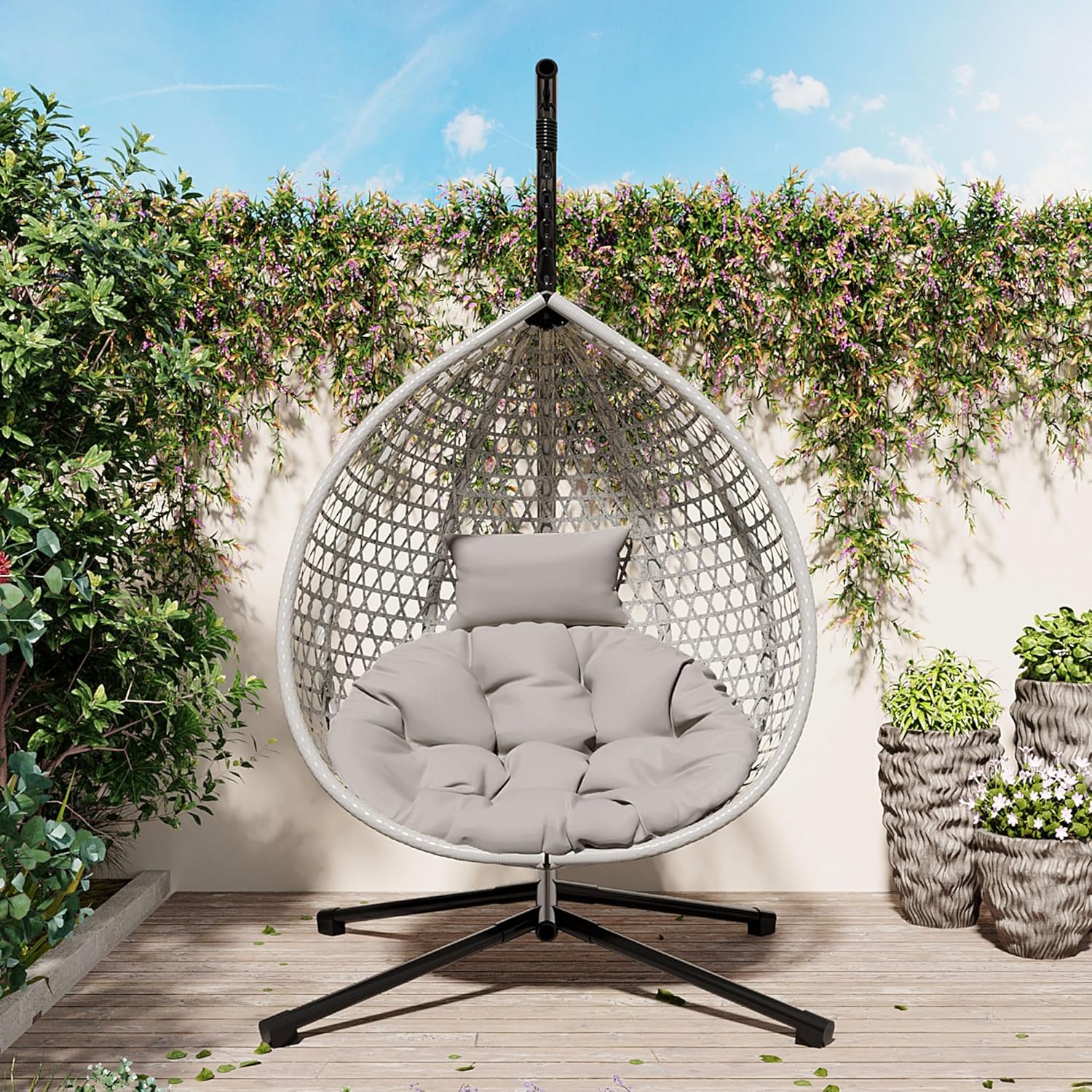 접이식 HDPE 라탄 행잉 에그 체어(스탠드 포함, 탈 - Outdoor Furniture Hdpe 리뷰 및 가격