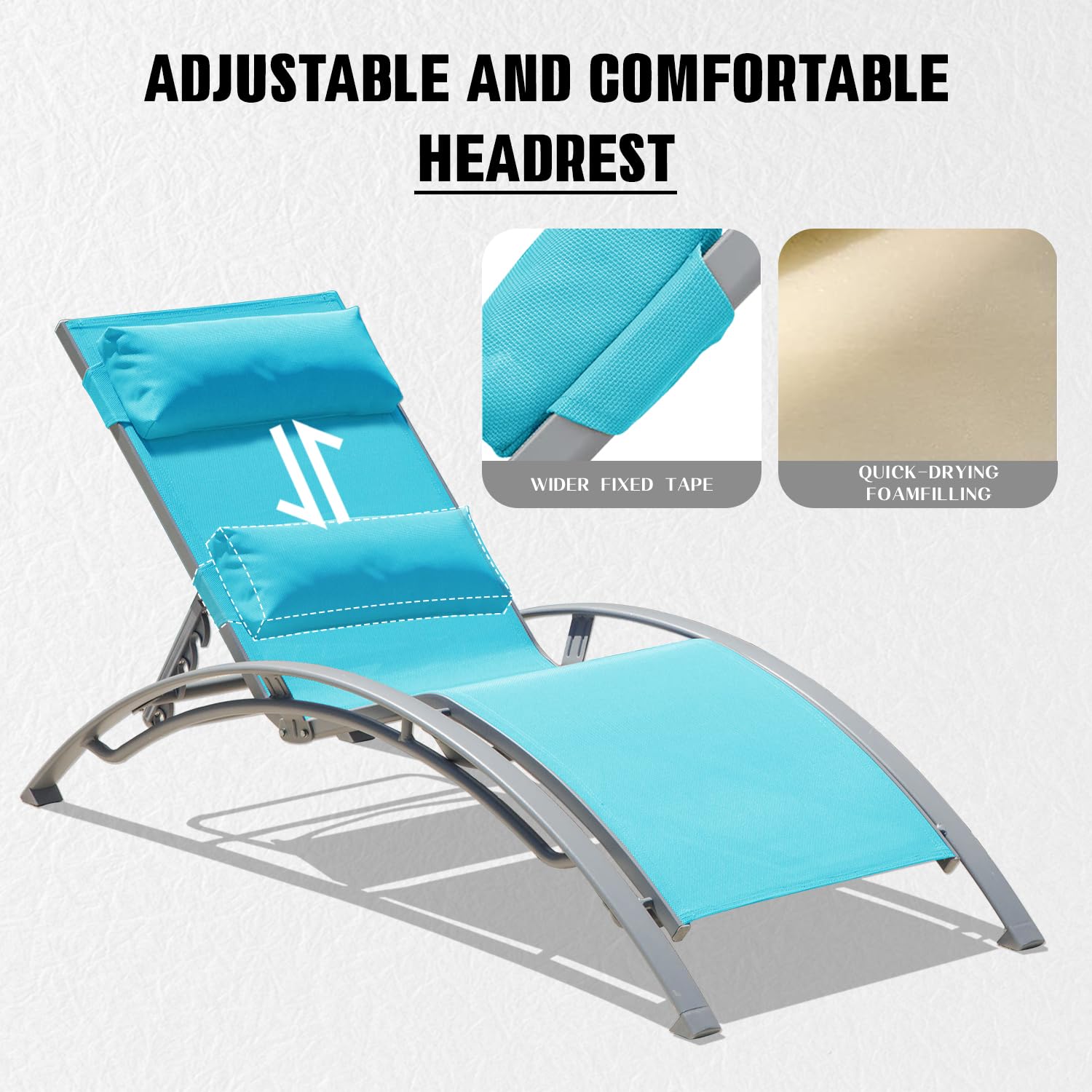 알루미늄 야외용 선라운저, 전천후 풀사이드 데크 잔디밭 - Deck Chair Lounger 리뷰 및 가격