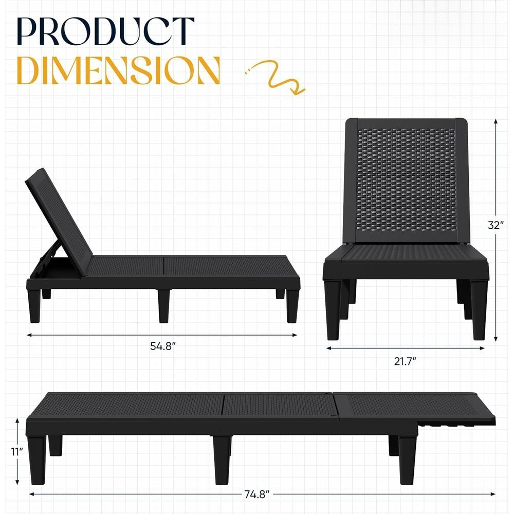 5단계 조절 가능한 등받이 의자 2개 세트, 정원, 수 - Deck Chair Lounger 리뷰 및 가격