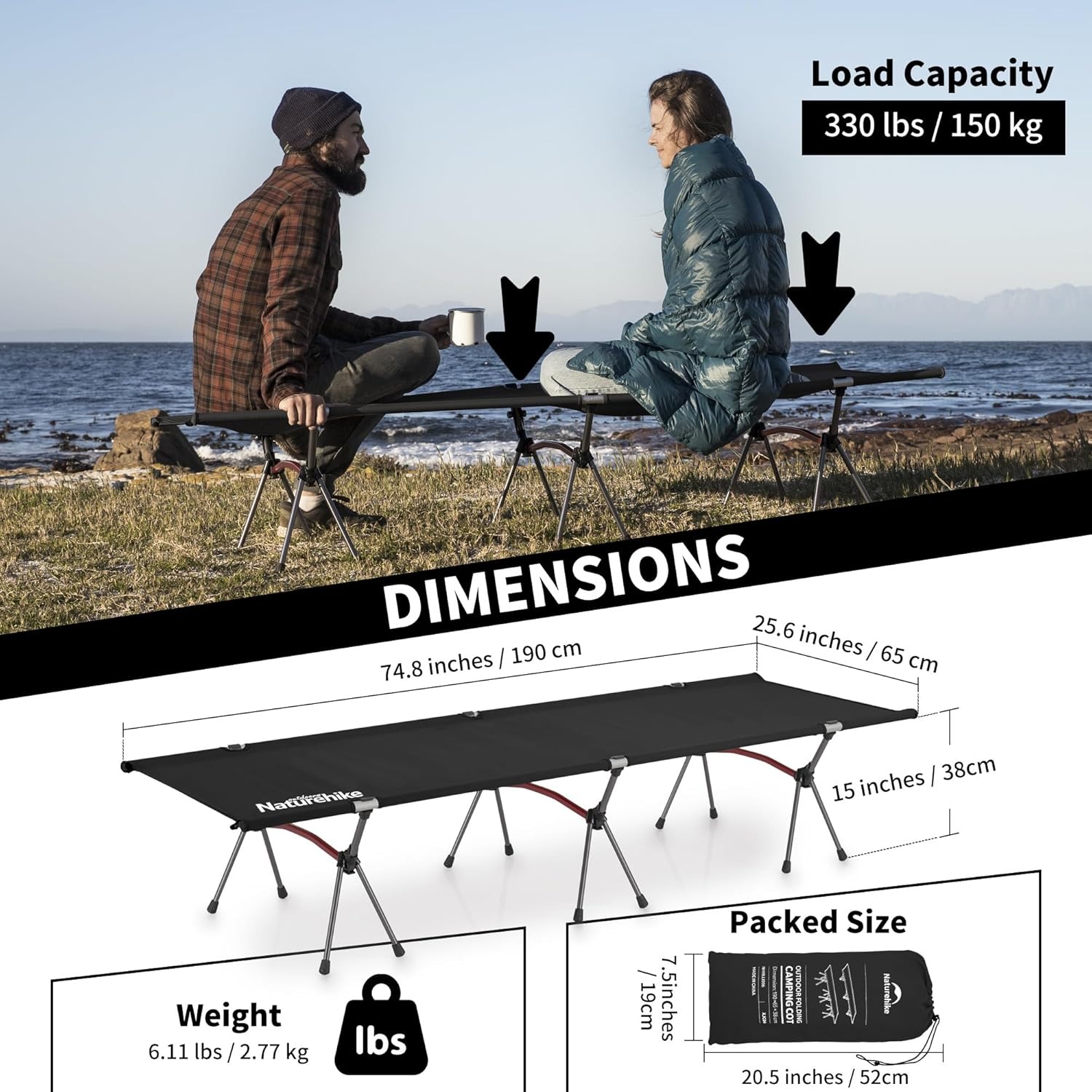 네이처하이크 접이식 캠핑 코트 높이 조절 가능 초경량  - Outdoor Daybed Sofa 리뷰 및 가격