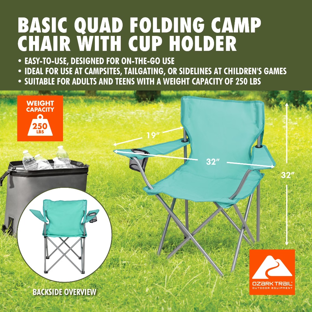 컵홀더가 있는 접이식 쿼드 캠핑 의자, 해변 낚시 정원 - Outdoor Furniture Used 리뷰 및 가격