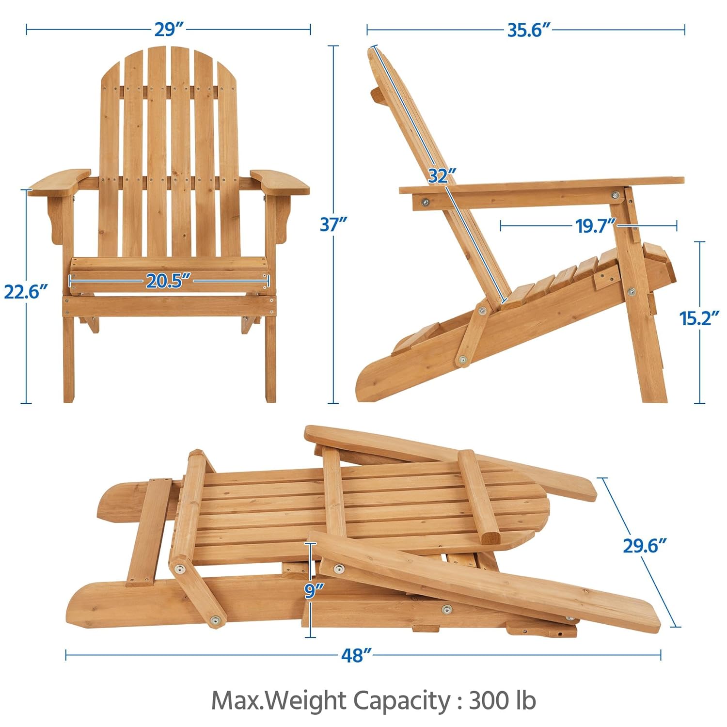 접이식 아디론닥 의자 2개 세트(야외용), 300LBS - Outdoor Furniture Fire Pit Set 리뷰 및 가격