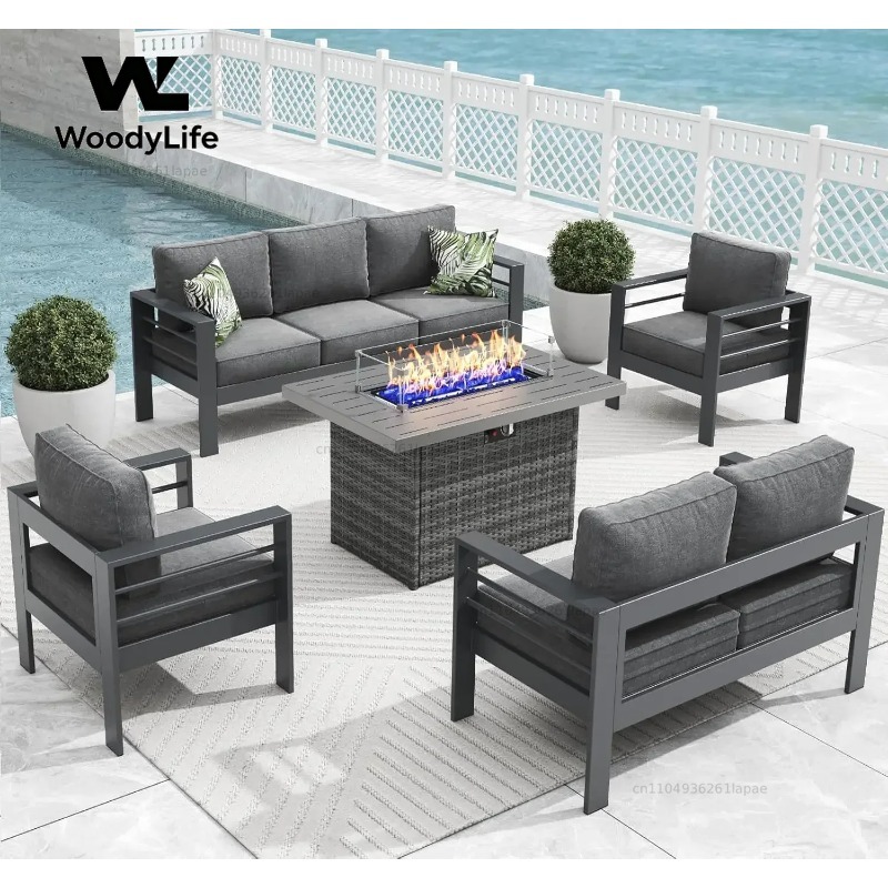 L5 모던 알루미늄 파티오 가구 세트 (화덕 테이블 포 - Outdoor Furniture Fire Pit Set 리뷰 및 가격