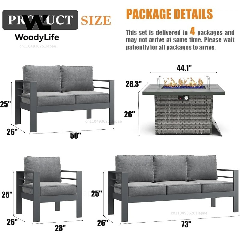 L5 모던 알루미늄 파티오 가구 세트 (화덕 테이블 포 - Outdoor Furniture Fire Pit Set 리뷰 및 가격