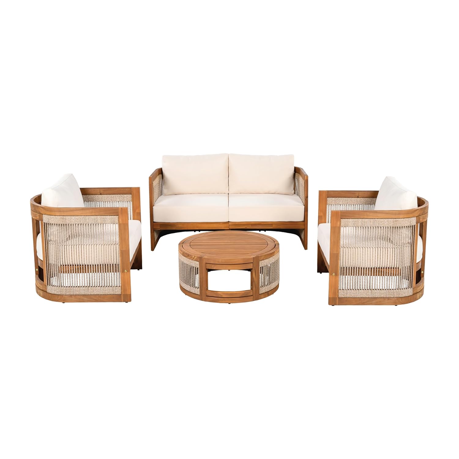 4피스 파티오 대화 세트, 전천후용 섹셔널 소파 세트( - Outdoor Furniture Deals 리뷰 및 가격
