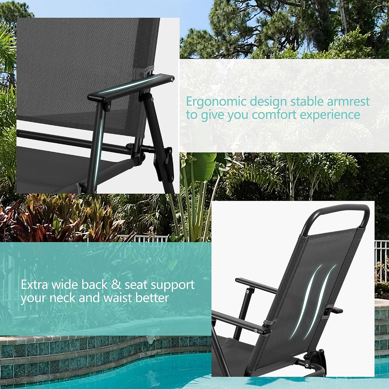 금속 파티오 식탁 세트, 접이식 의자 및 강화 유리 테 - Outdoor Furniture Deals 리뷰 및 가격