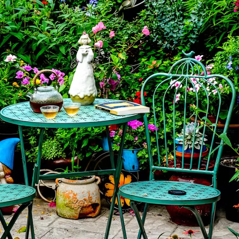 야외 안뜰 정원 의자, 다리미 할로우 아웃 접이식 테이 - Outdoor Furniture Iron 리뷰 및 가격