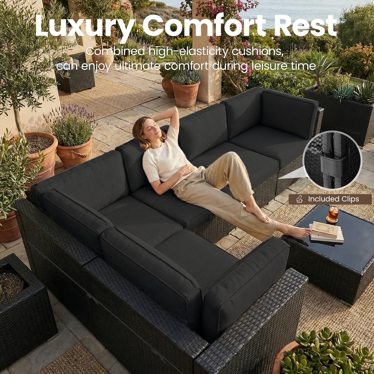 8피스 파티오 가구 세트(44인치 프로판 가스 화덕 테 - Outdoor Furniture Fire Pit Set 리뷰 및 가격