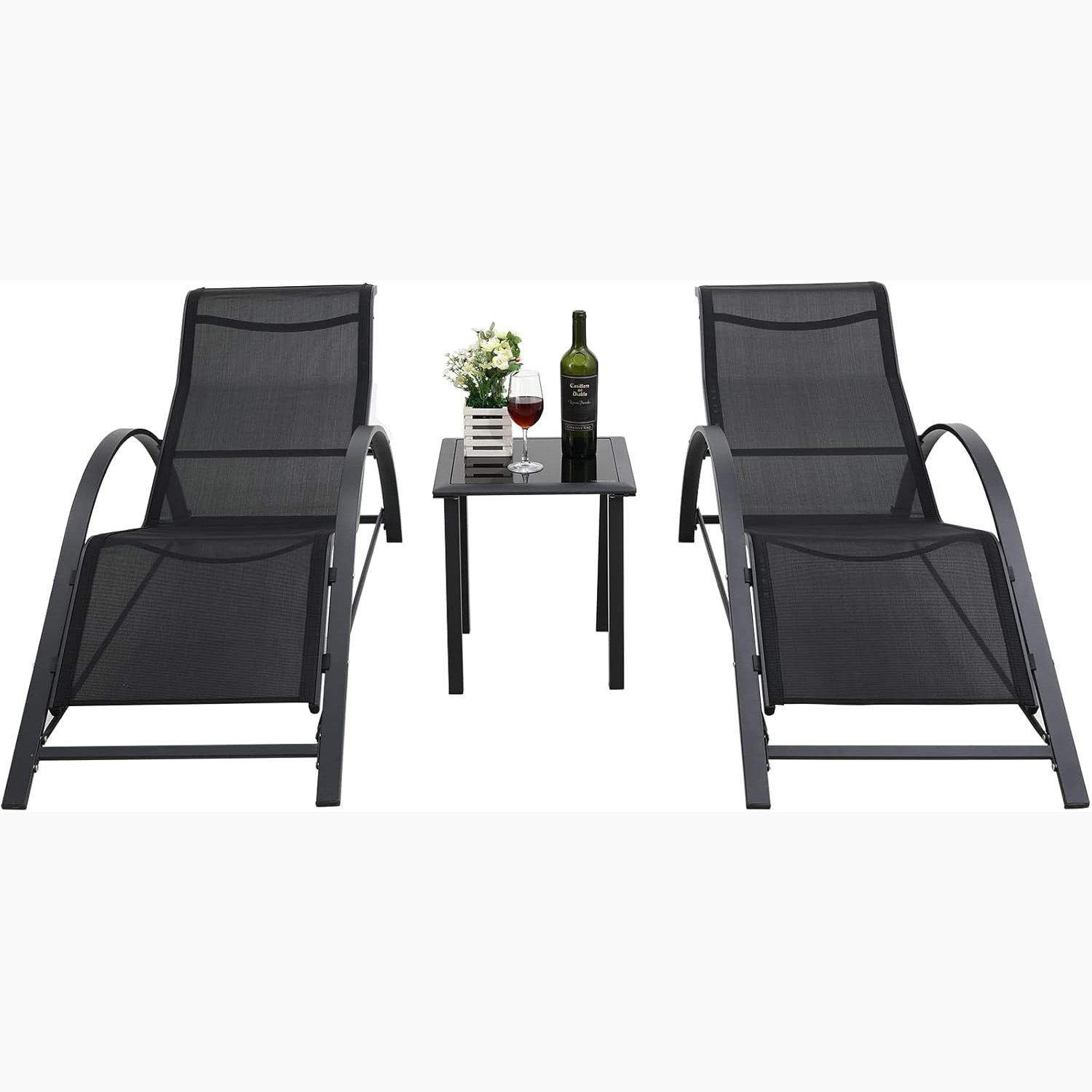 파티오 수영장 의자 선라운저 3개 세트 (사이드 테이블 - Deck Chair Lounger 리뷰 및 가격