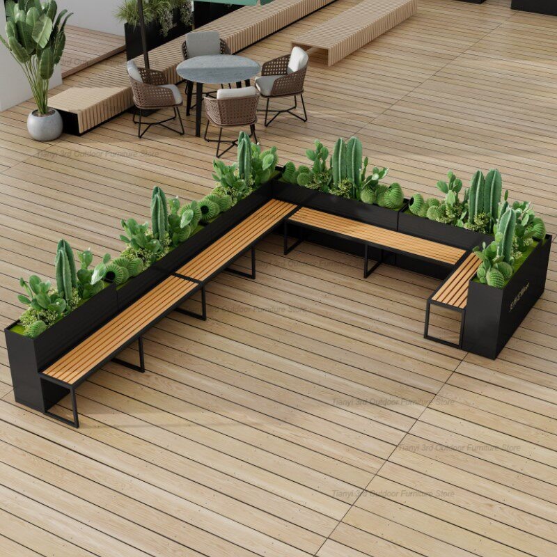 북유럽 스테인레스 스틸 화분 벤치 몰 플라워 베드 야외 - Outdoor Furniture Iron 리뷰 및 가격