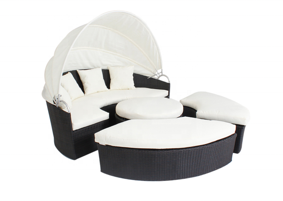 파티오 섹셔널 원형 데이베드 라탄 야외 소파 세트, 접 - Outdoor Daybed Sofa 리뷰 및 가격