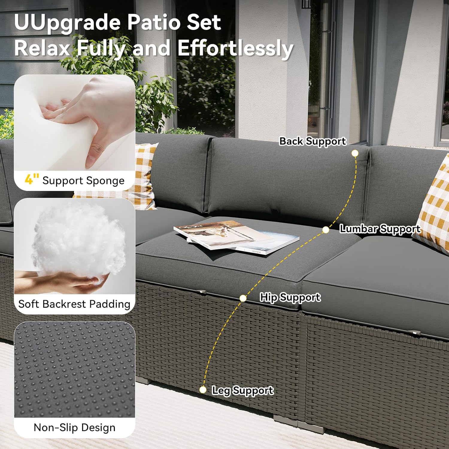 파티오 가구 세트(화덕 테이블 포함), 8피스 야외 섹 - Outdoor Furniture Fire Pit Set 리뷰 및 가격