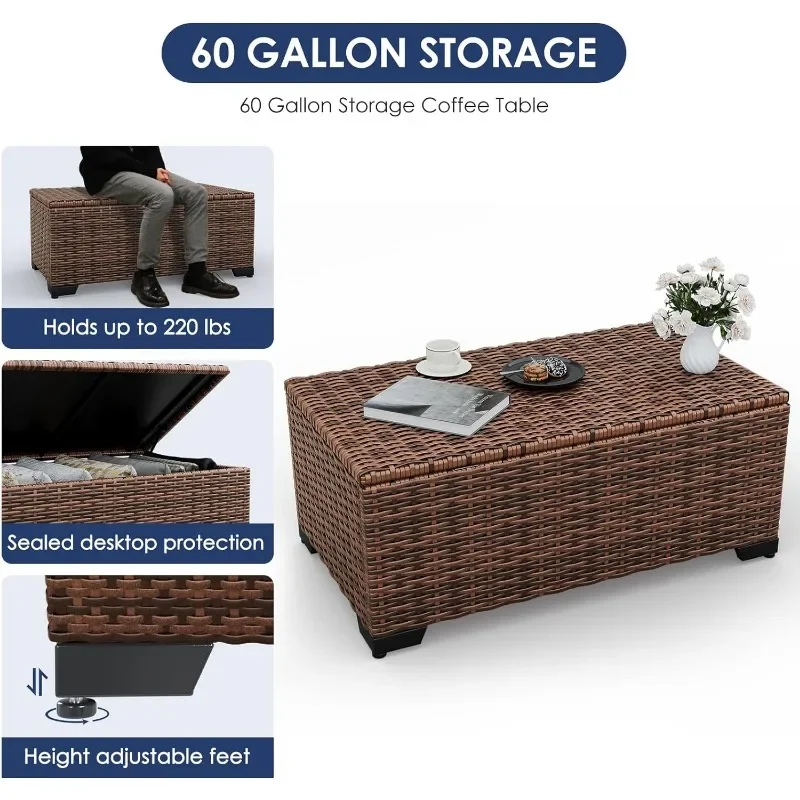 화덕 테이블이 포함된 가구 세트, 8피스 야외 대형 단 - Outdoor Furniture Fire Pit Set 리뷰 및 가격