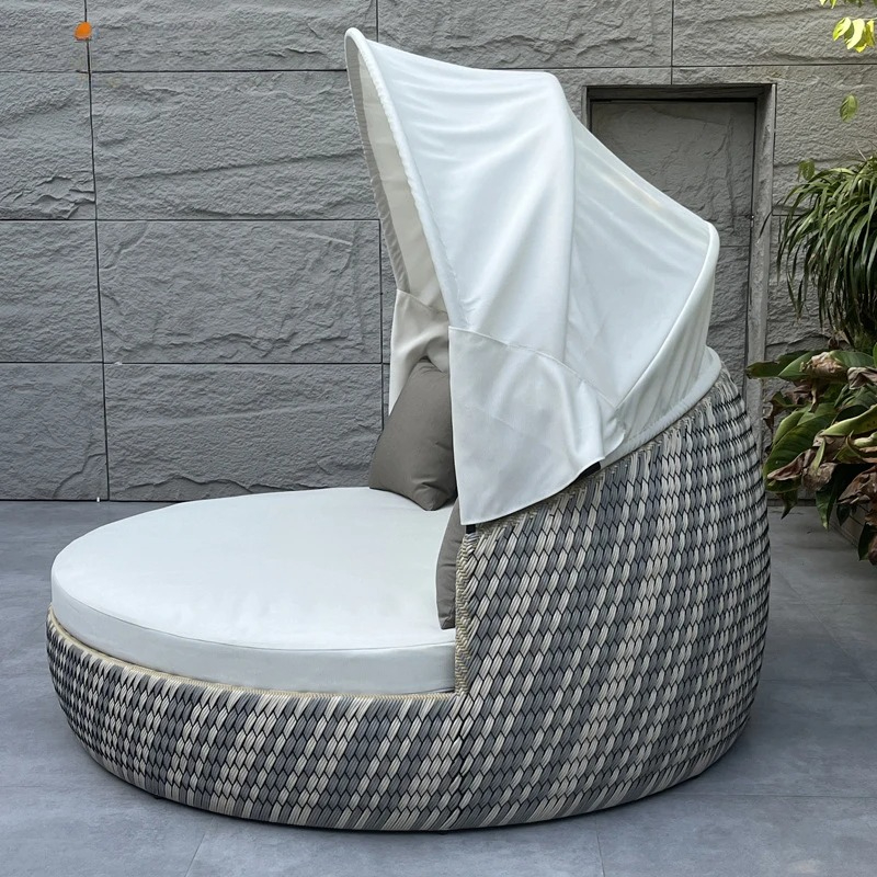 데이베드, 자외선 차단 녹 방지 원형, 위커 라운지 소 - Outdoor Daybed Sofa 리뷰 및 가격