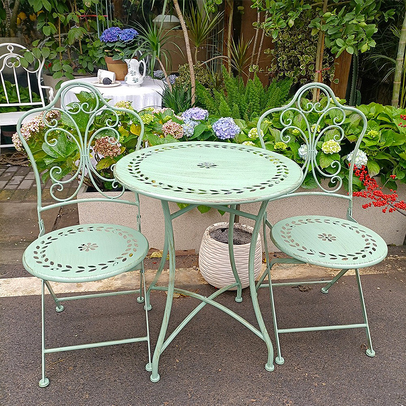 프랑스 컨트리풍 철제 테이블 및 의자, 야외 파티오 가 - Outdoor Furniture Iron 리뷰 및 가격