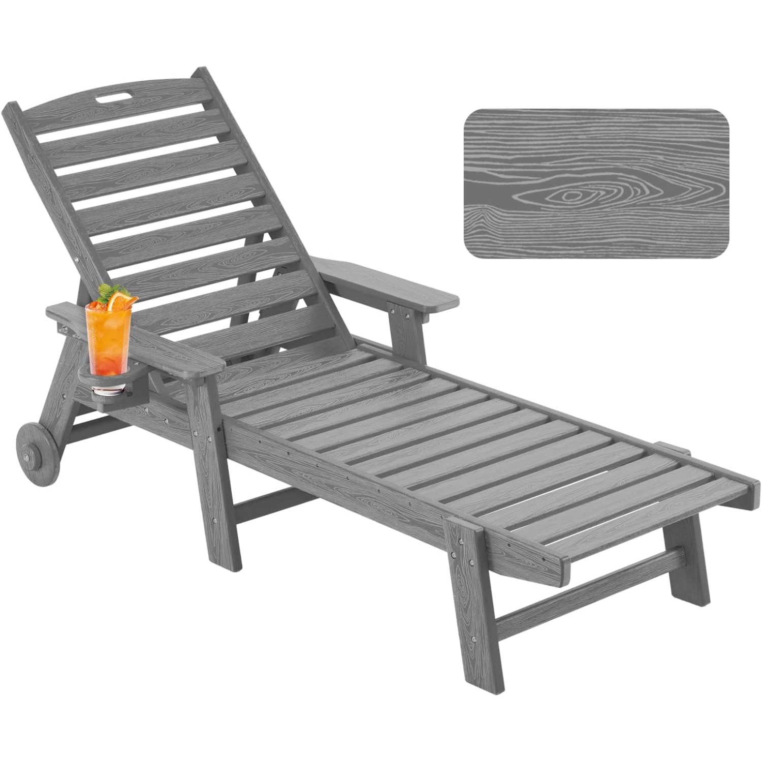 바퀴가 달린 야외용 파티오 긴 의자 라운지 의자, 나무 - Outdoor Furniture Hdpe 리뷰 및 가격