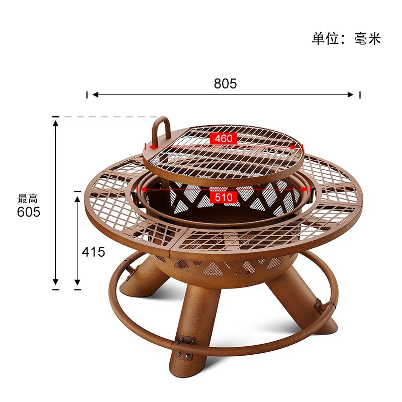 2026년형 모던 야외용 스틸 숯불 겸용 화로 & 난방 - Outdoor Furniture Fire Pit Set 리뷰 및 가격