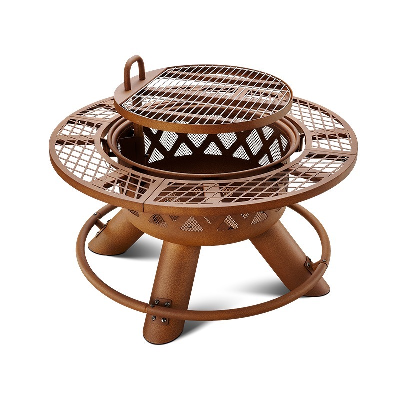 2026년형 모던 야외용 스틸 숯불 겸용 화로 & 난방 - Outdoor Furniture Fire Pit Set 리뷰 및 가격
