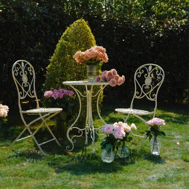 프랑스 빈티지 철제 테이블 및 의자, 속이 빈 카페 정 - Outdoor Furniture Iron 리뷰 및 가격