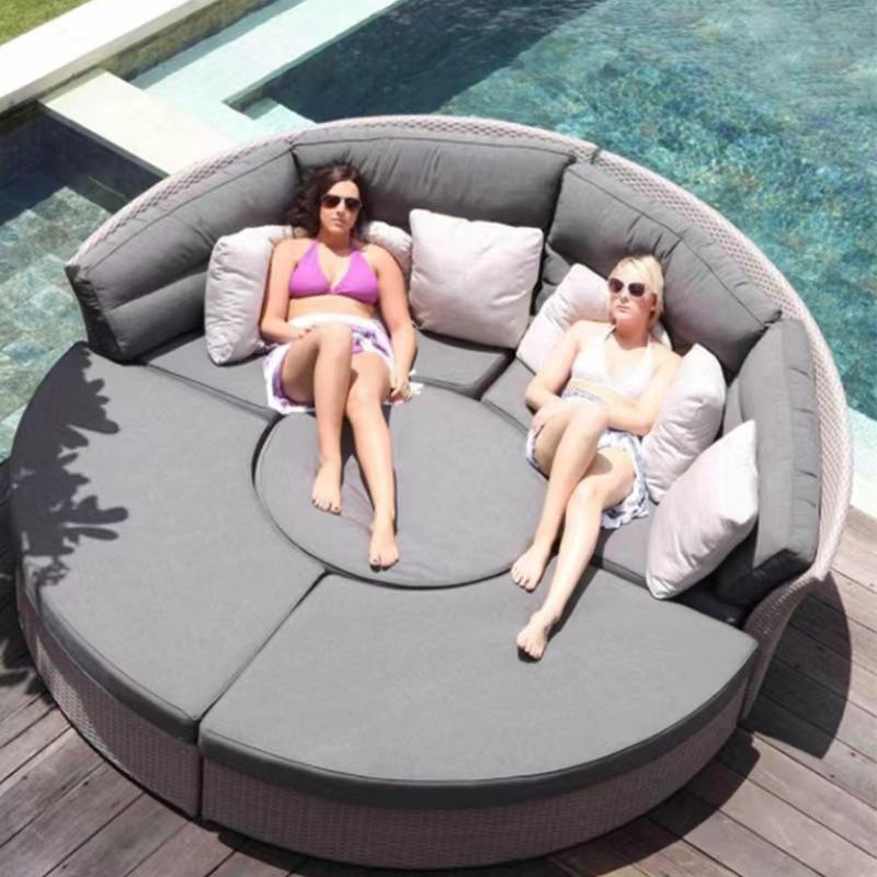 야외용 라탄 원형 데이베드 소파 세트, 1.6m/1.8 - Outdoor Daybed Sofa 리뷰 및 가격