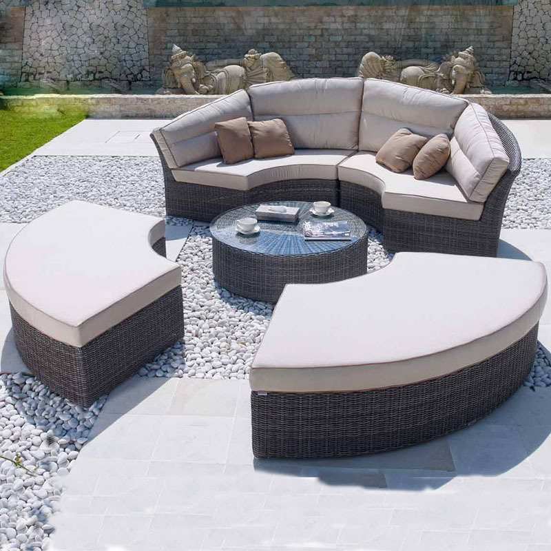 야외용 라탄 원형 데이베드 소파 세트, 1.6m/1.8 - Outdoor Daybed Sofa 리뷰 및 가격