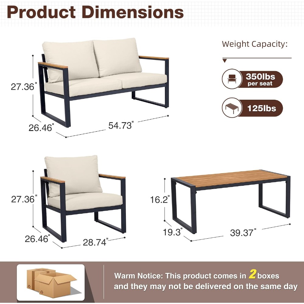 독점 특가 상품 4피스 야외 파티오 가구 세트(커피 테 - Outdoor Furniture Deals 리뷰 및 가격