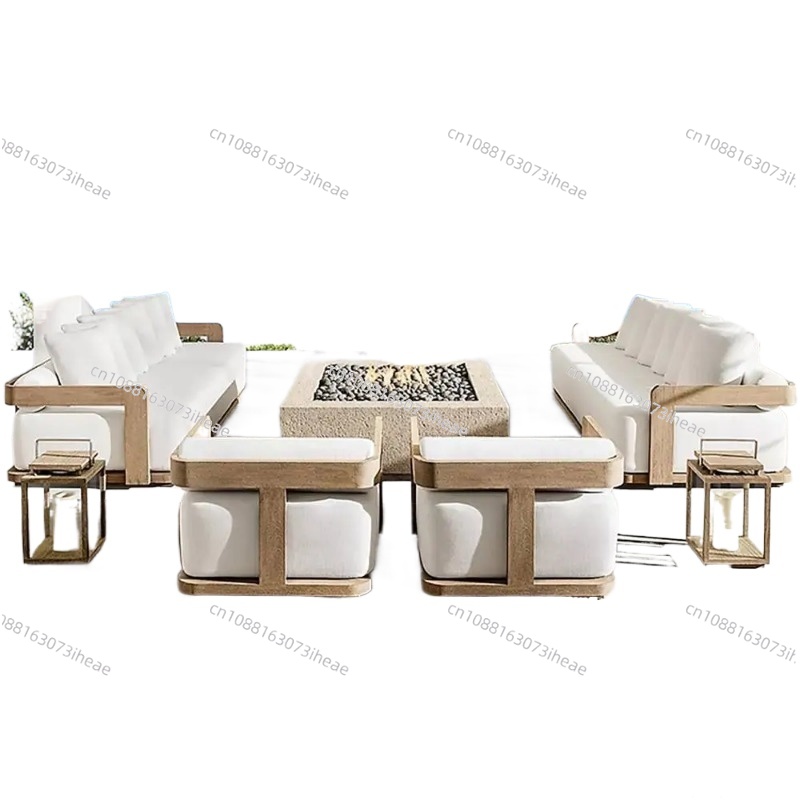 모던 야외 가구 세트 방수 화로대 티크 나무 벤치 &  - Outdoor Furniture Fire Pit Set 리뷰 및 가격