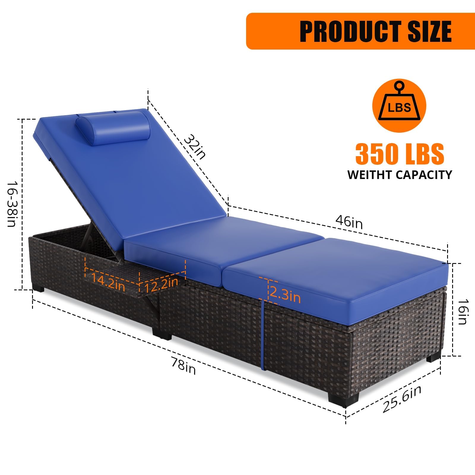 야외용 긴 의자 2개 세트, 78인치 수영장용 의자(조 - Outdoor Furniture Deals 리뷰 및 가격